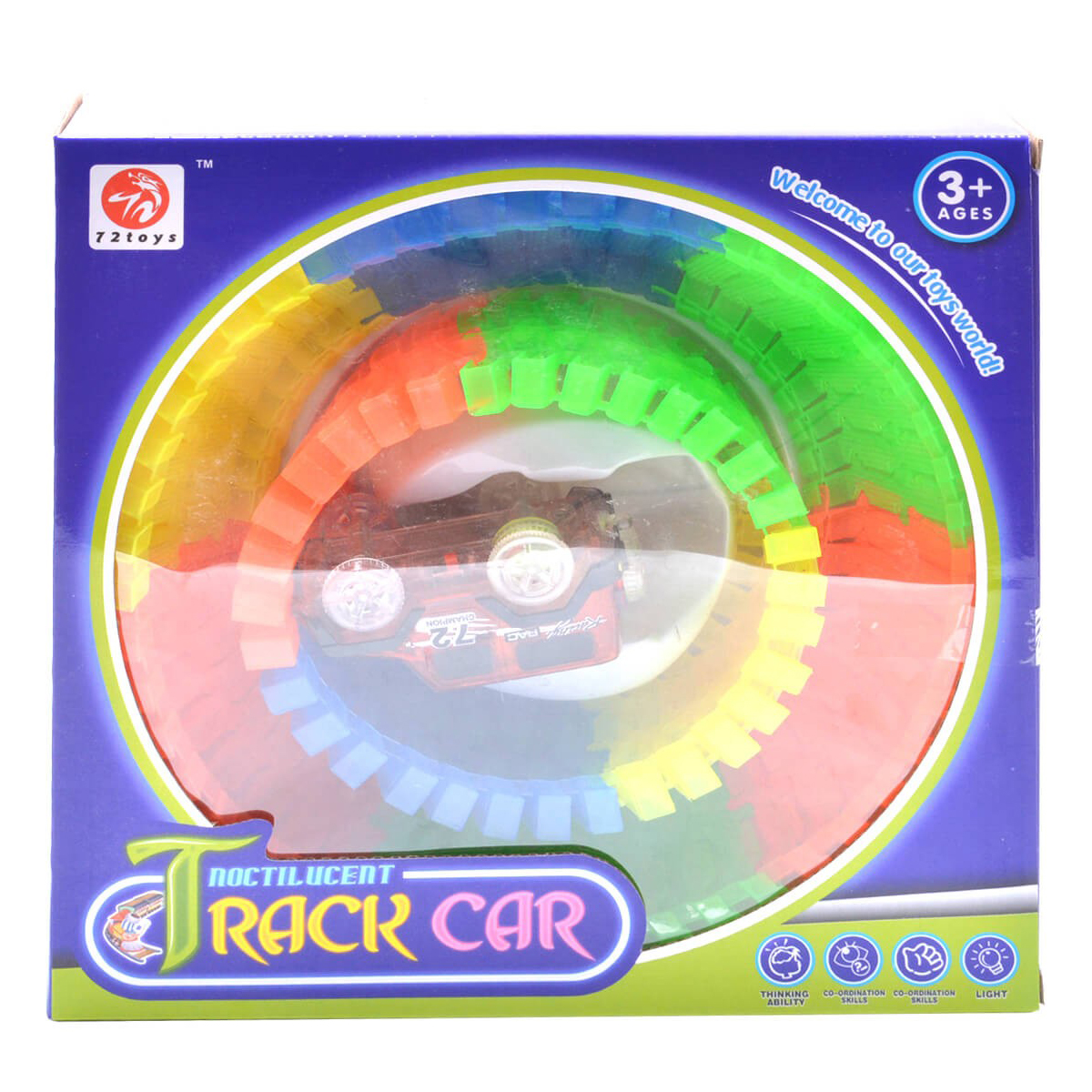 Noctilucent Track Car 80 Pcs - Multicolor