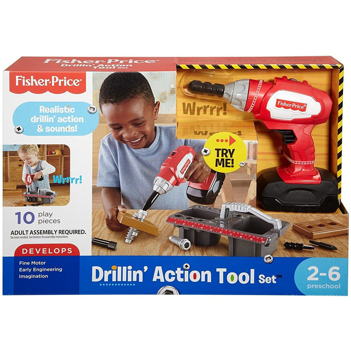 Fisher Price Drillin Action Tool Set Of 11 Play Pieces