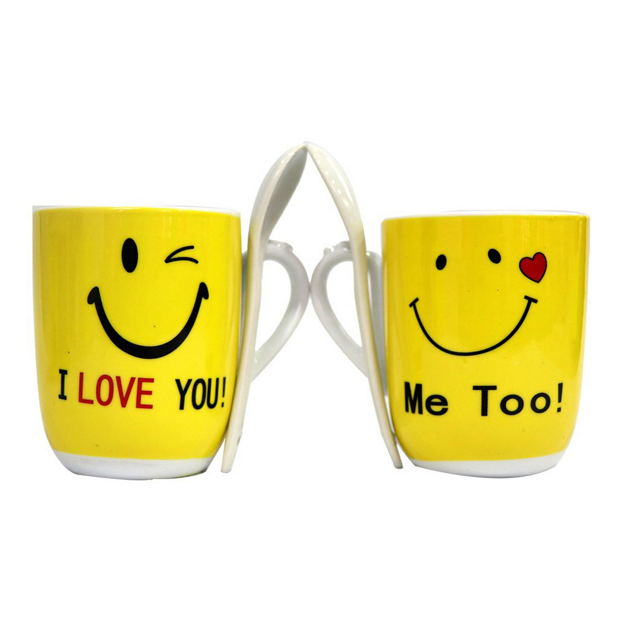 Smiley Emoji Mug Set 2 Pcs