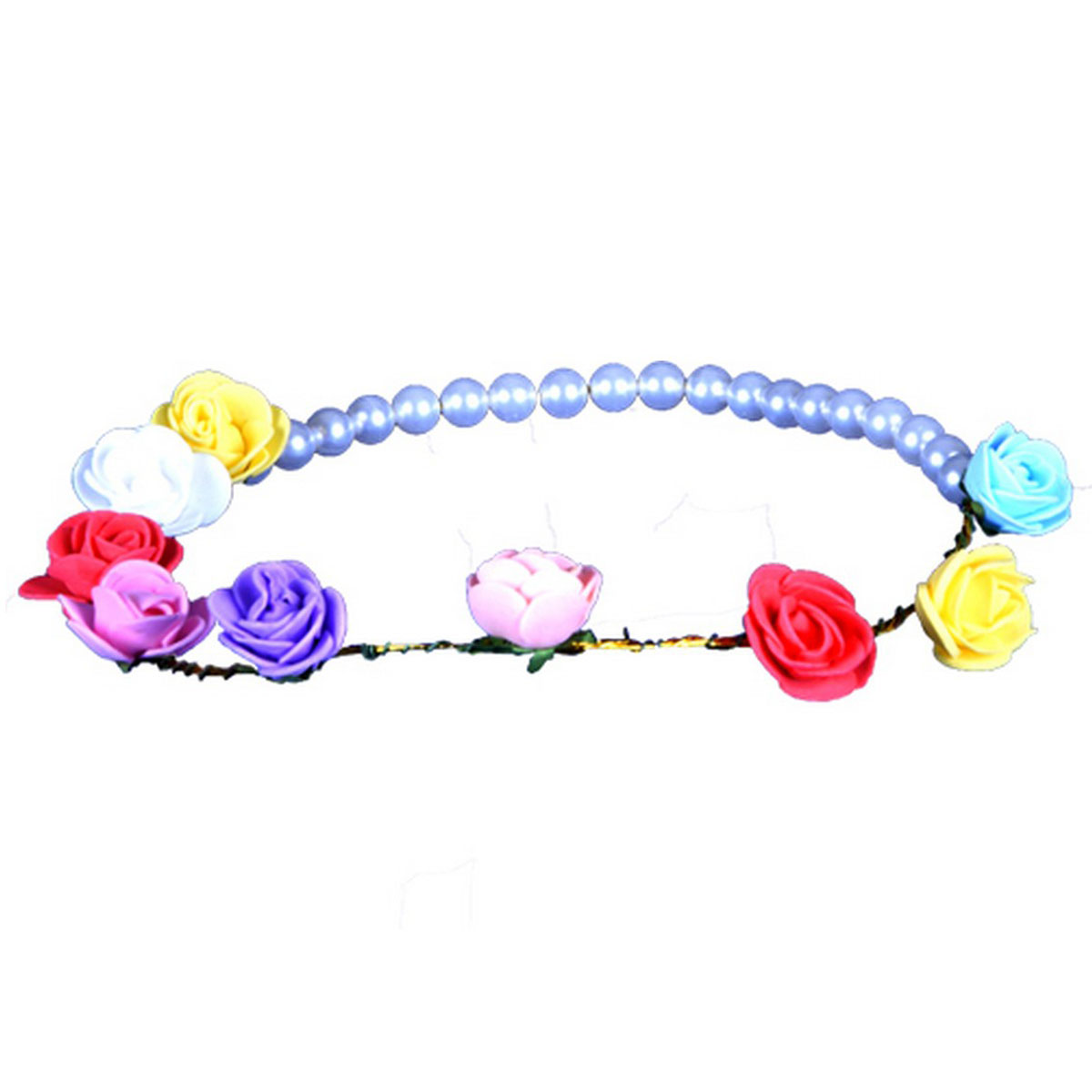 Flower Tiara With Beads - Multi Color