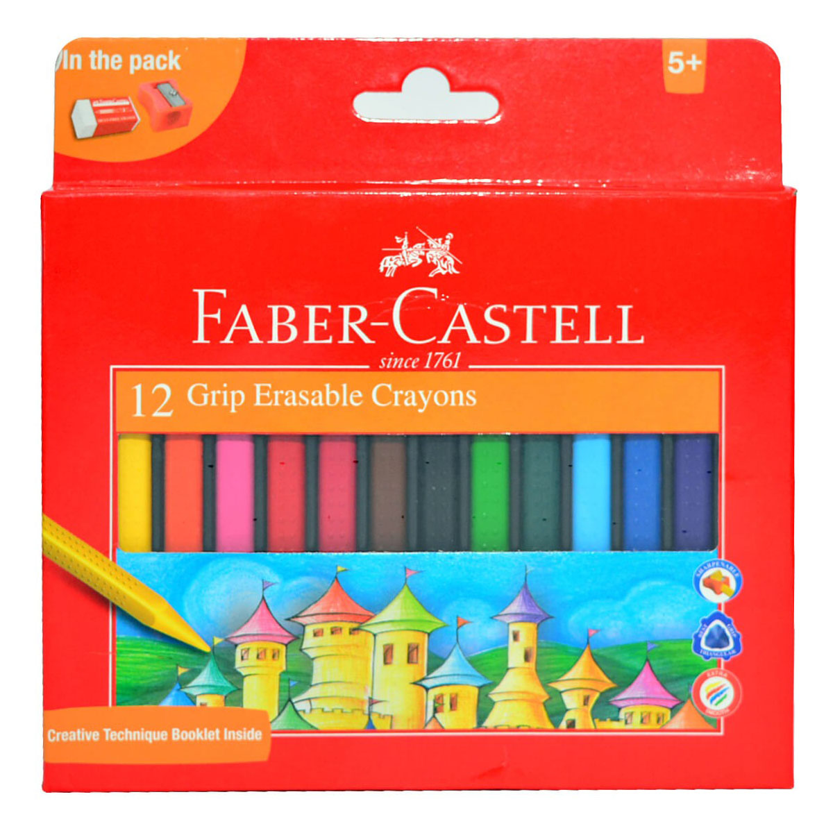 Faber-Castell Grip Erasable Crayon Set - Pack of 12