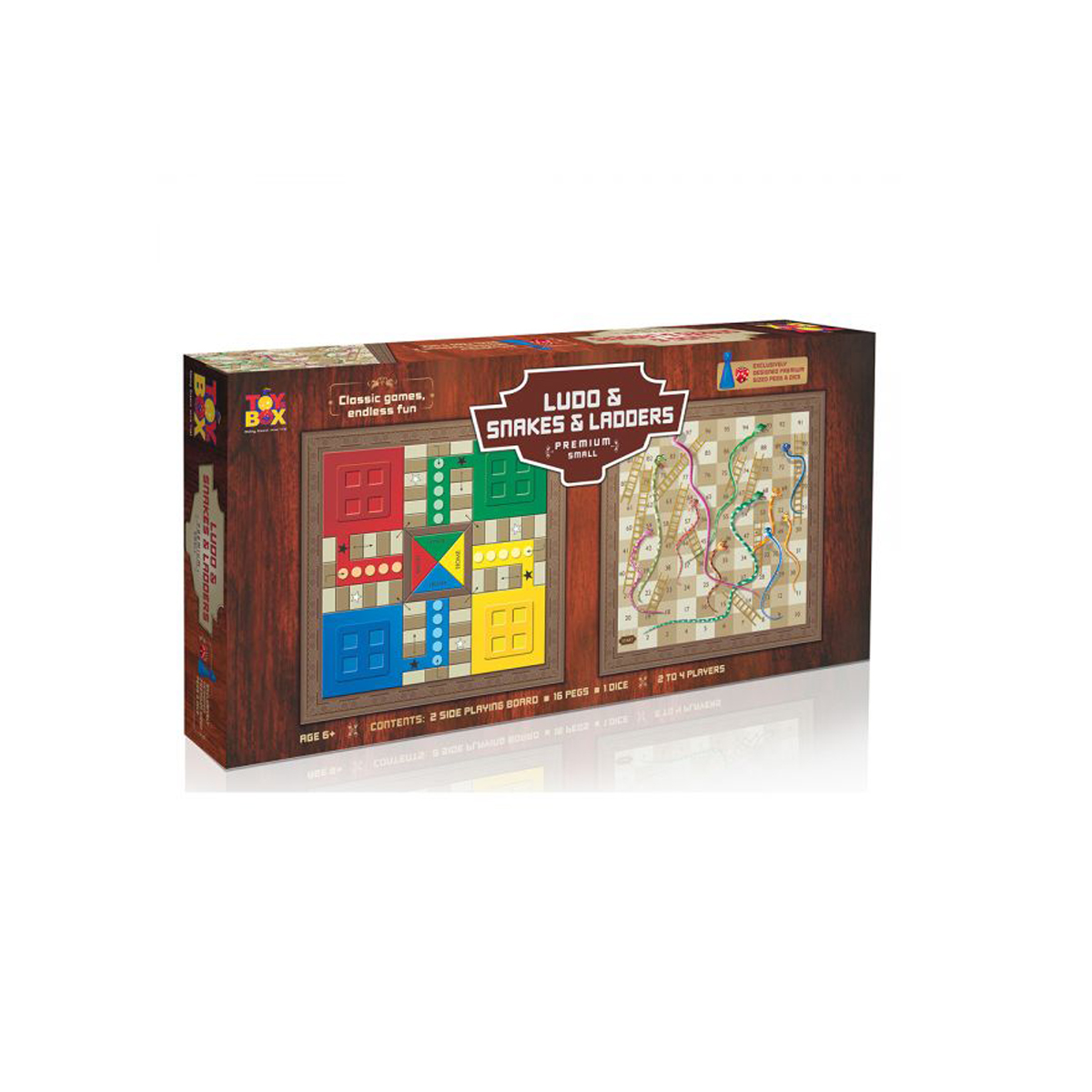 Toys Box Ludo And Snakes & Ladders Premium Small - Multi Color