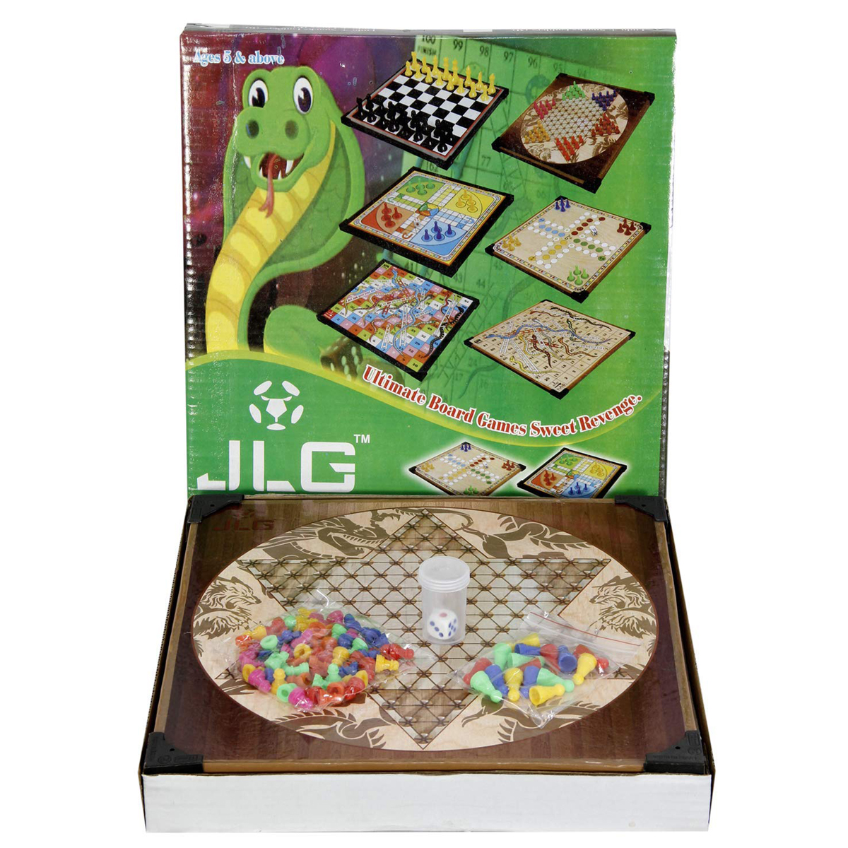 Sports 12x12 Wooden Ludo And Chinese Checker with Dice and Tokens(Wooden)