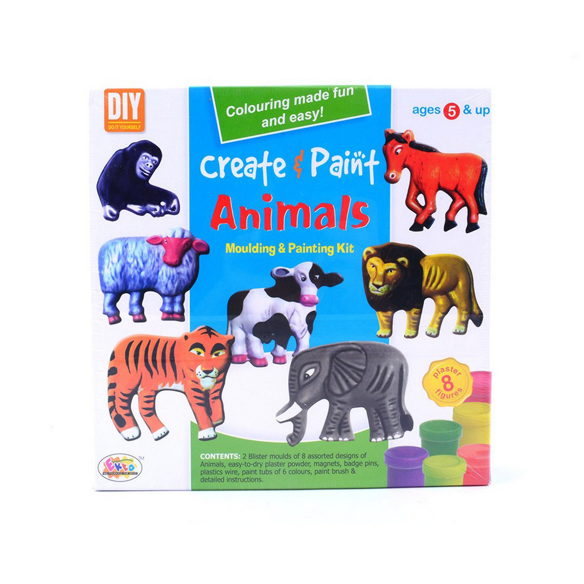 Ekta Create & Paint Animals Kit for Kids