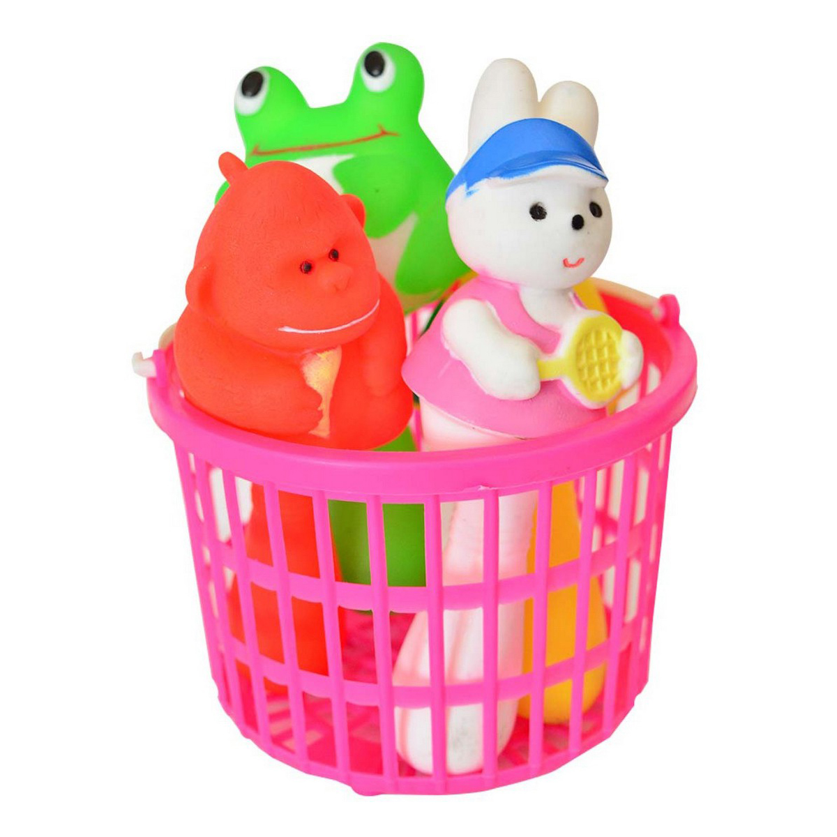 Squeezy Rattle Animals in Basket