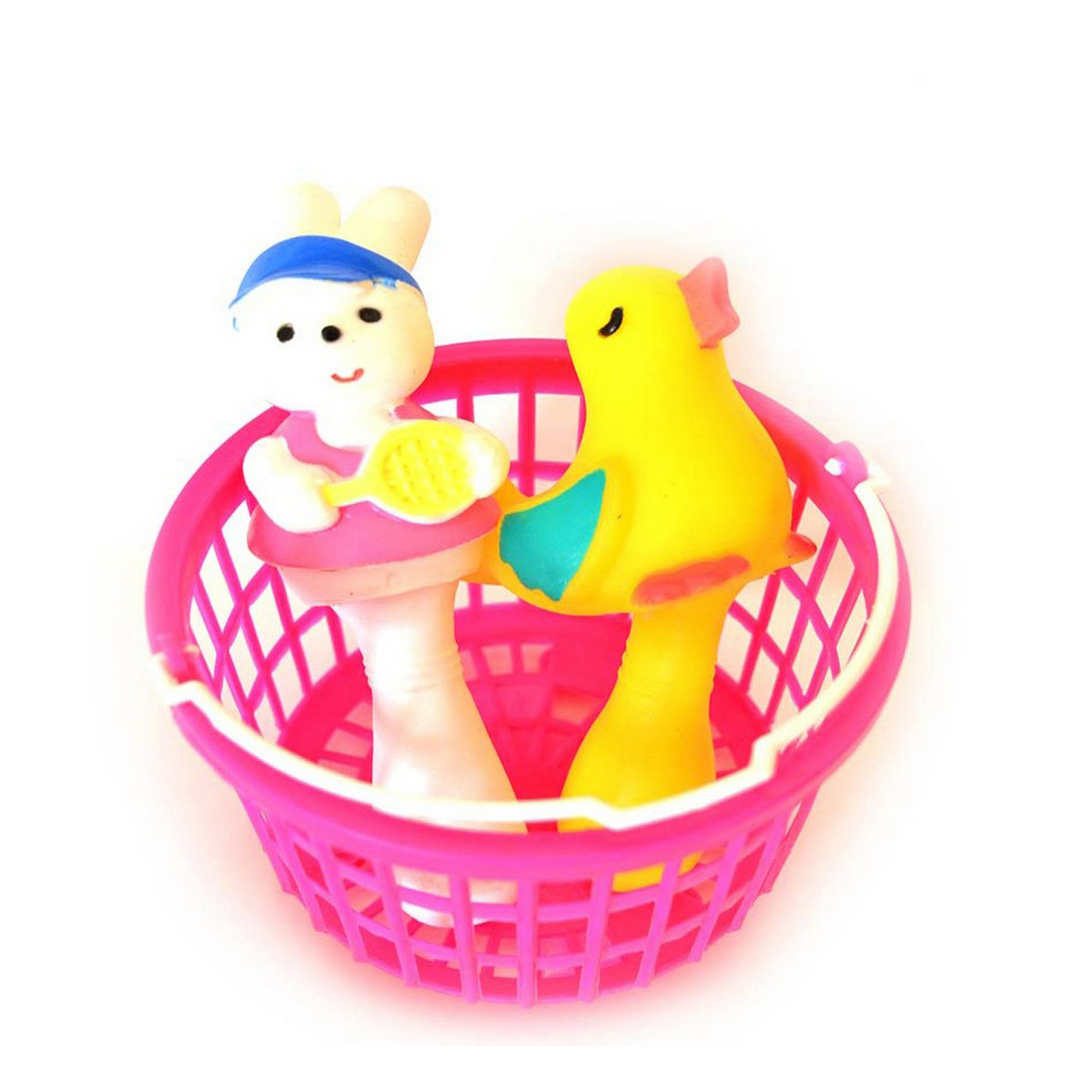 Squeezy Rattle Animals in Basket