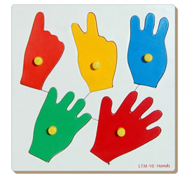Little Genius Counting Hands Inset Tray with Knob