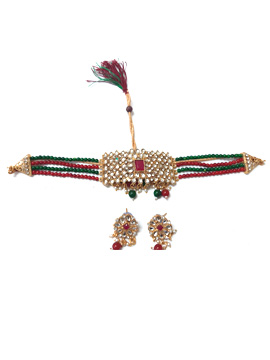 Traditional Jewellery Kundan Choker Necklace with Earrings
