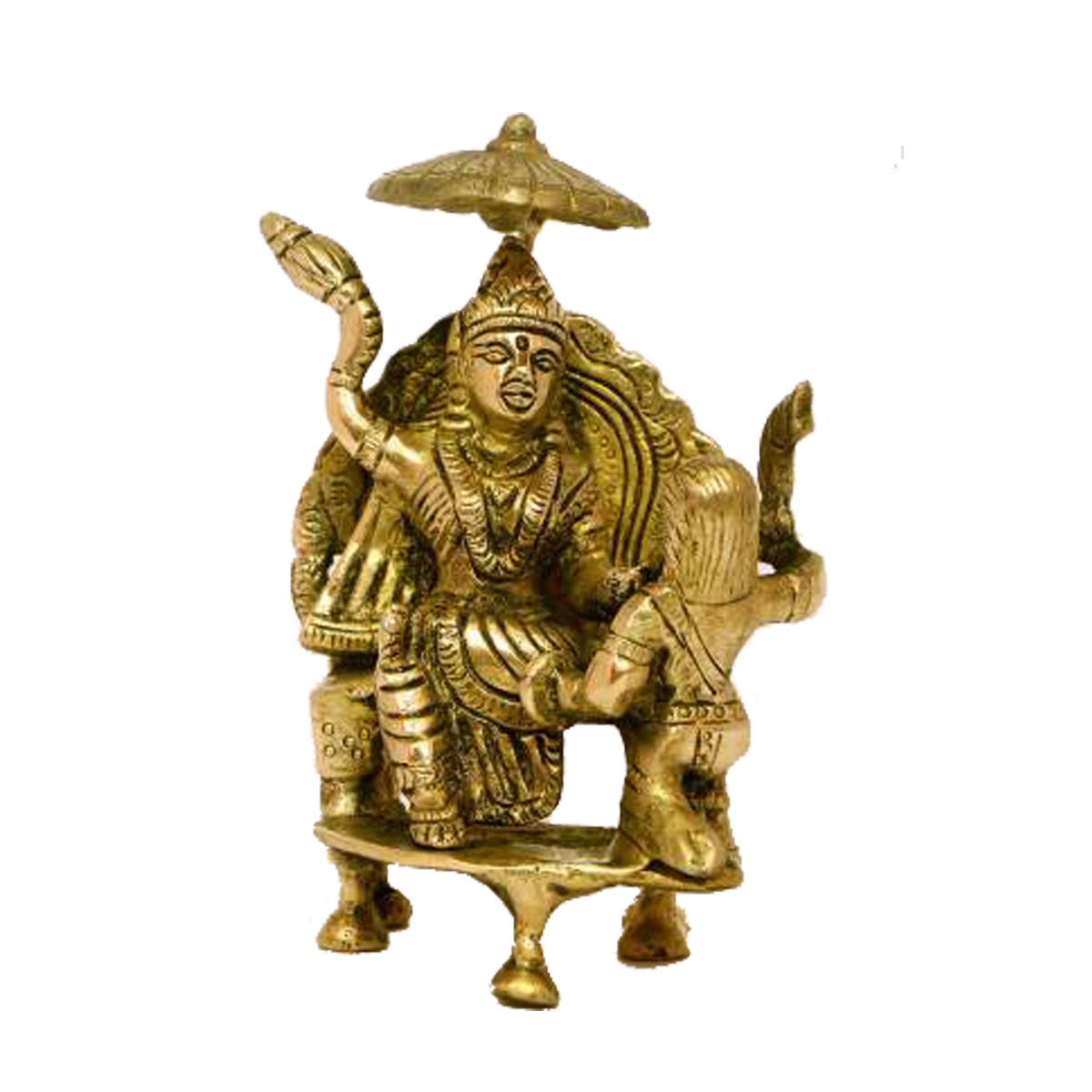Baglamukhi Brass Murti (13×6 inch)